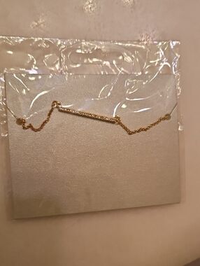 Old Navy Gold Bar Necklace with Delicate Chain - Women Jewelry